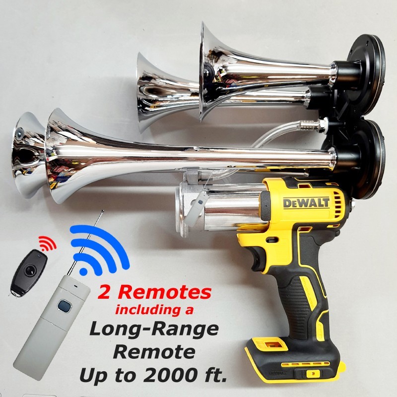 DeWalt Drill Impact Air Train Horn & Long Range (2000 ft) Remote Control 20 volt
