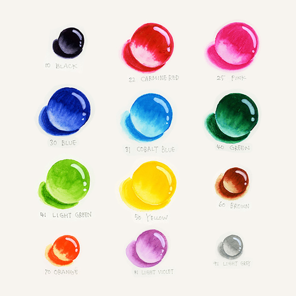 ZIG Clean Colour Real Brush Pen 12 Colour Set A