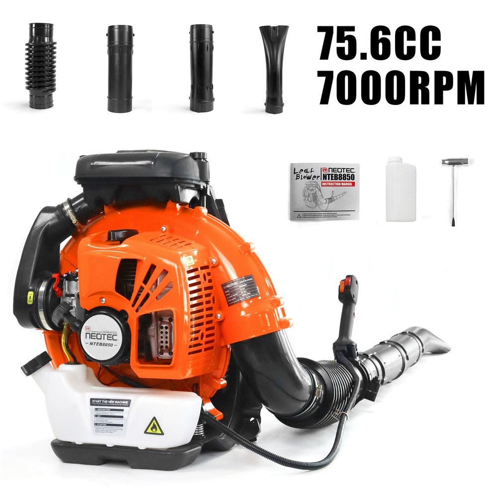 Leaf Blower 75.6cc 2-Stroke Backpack Gas Powered Leaf Blower 847CFM 236 MPH