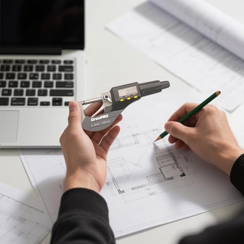 Digital Micrometer Measuring Tool, Professional Inch/Metric Precision 0-25mm