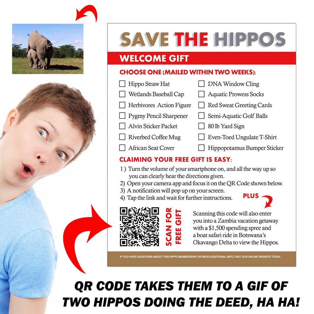 Save The Hippos Fake Prank Mail Sent Anonymously!