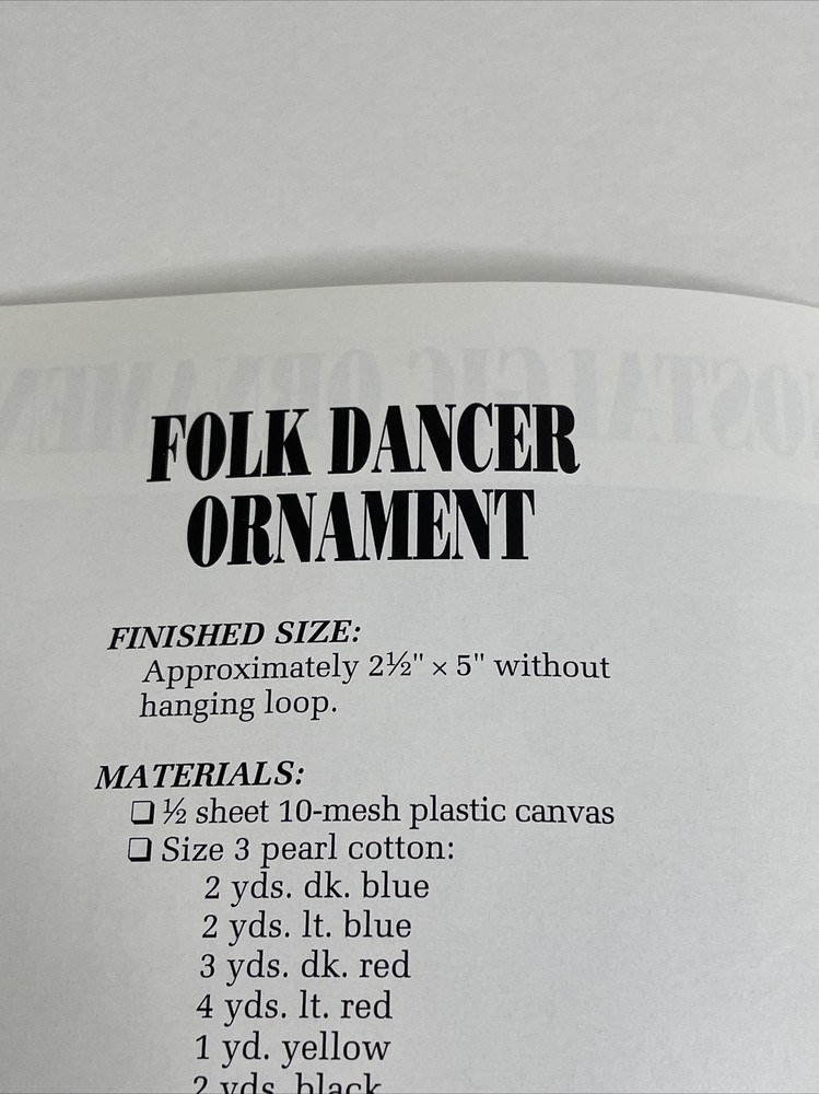 Annie's Attic Nostalgic Ornaments Nutcracker Folk Dancer Plastic Canvas Pattern