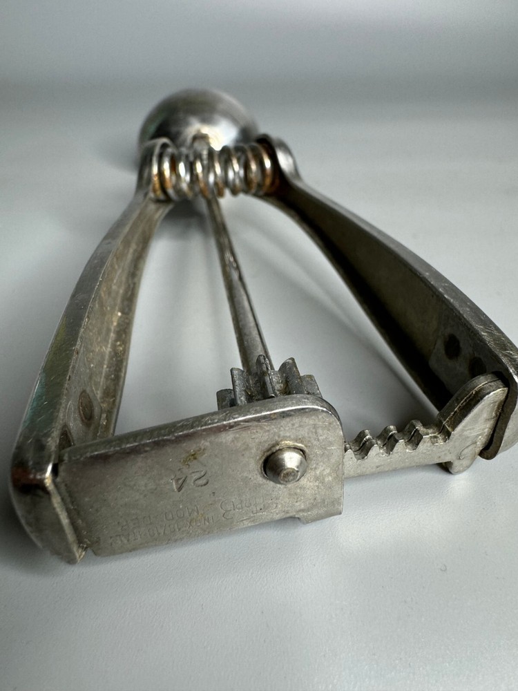 French vintage ice cream scoop kitchenware silver