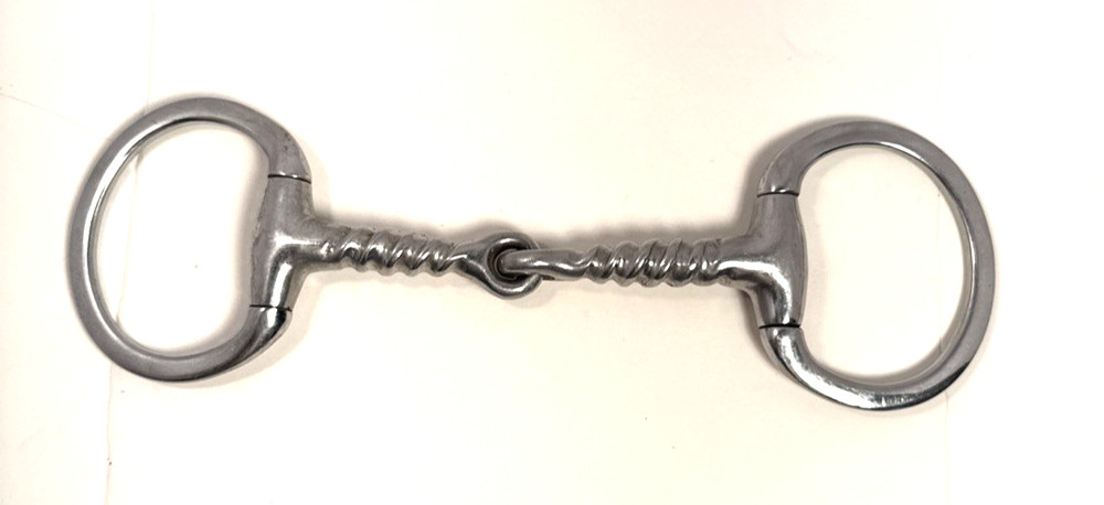5” Eggbutt Snaffle Corkscrew Mouthpiece, With Flattened Rings