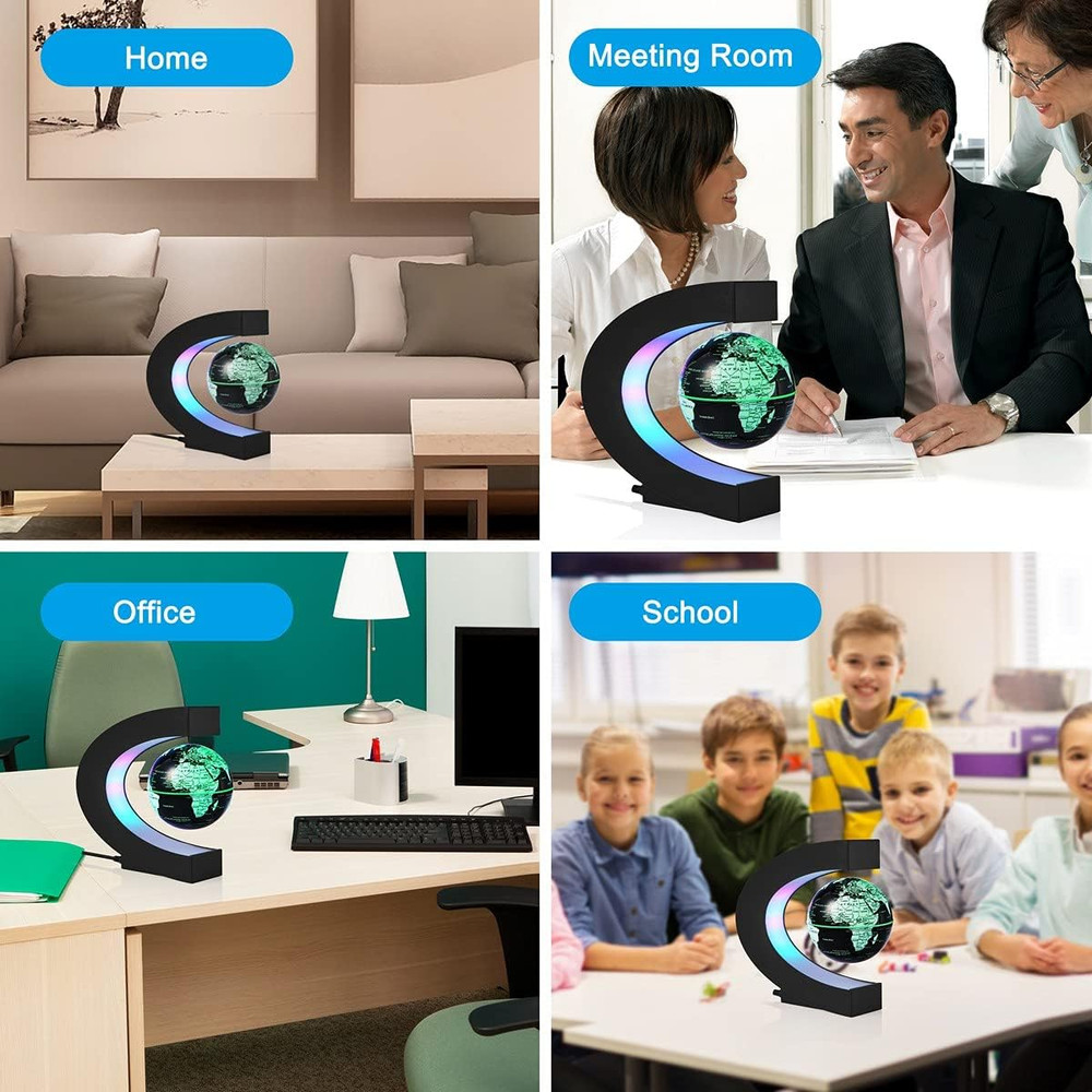 Levitating Globe, Magnetic Floating Globes with Multi-Colors Changing LED Light,