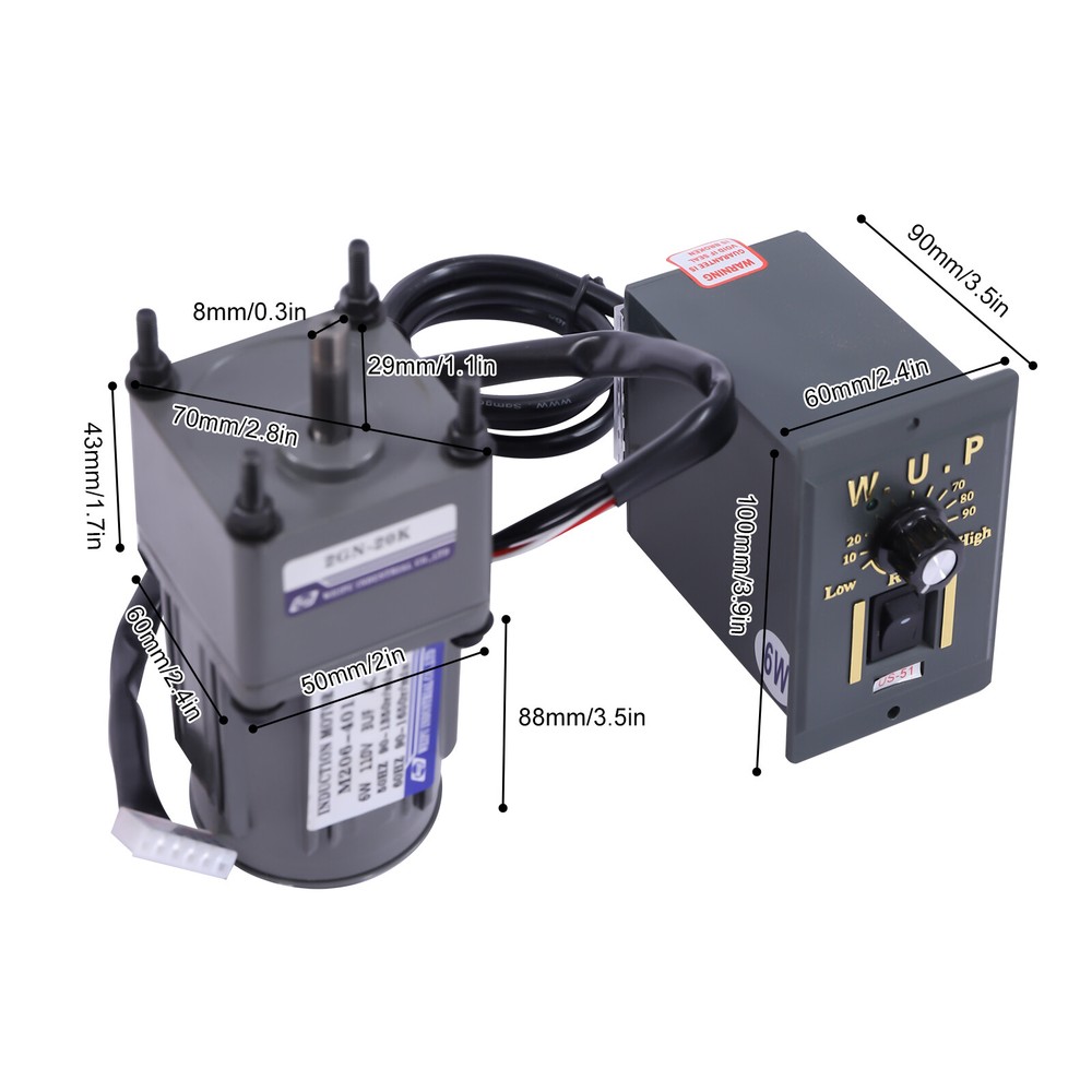 110V Infinitely Adjustable Speed Low Noise High Efficiency Gear Motor Kit