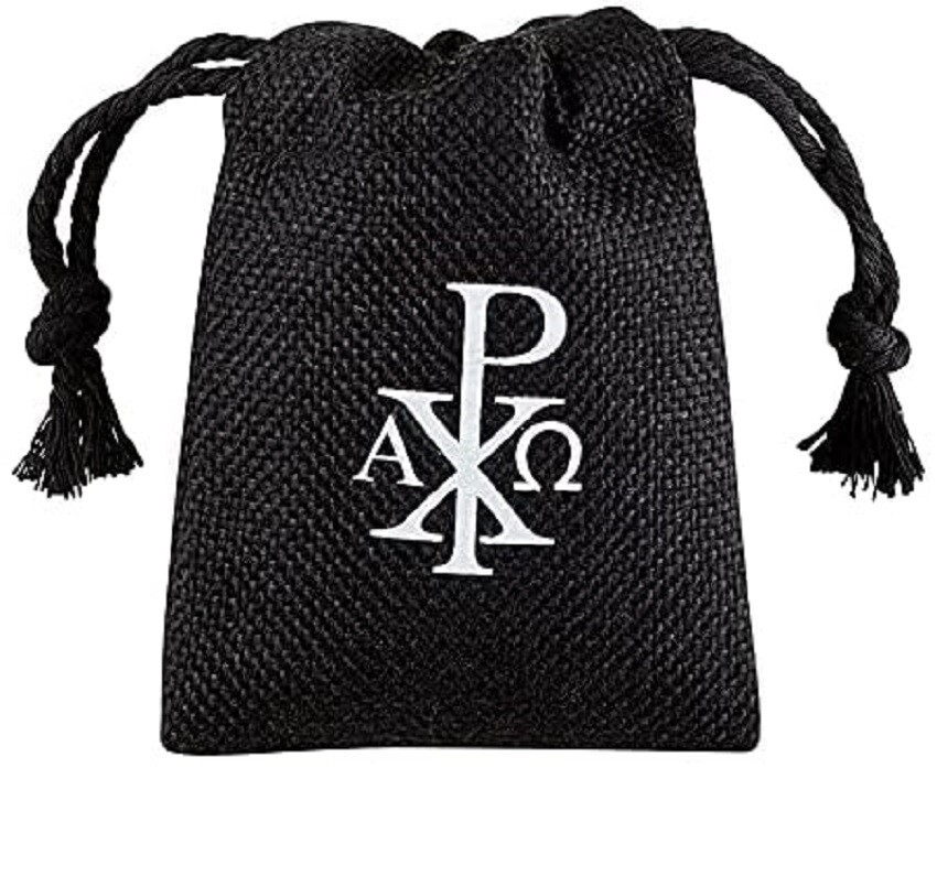 Chi Rho Linen Rosary Bag (J5152) 3" X 4"