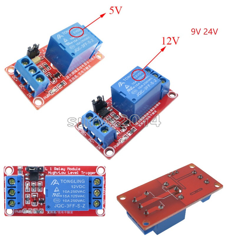 1 Channel Optocoupler Relay Module Support High and Low Trigger DC 5V/9V/12V/24V