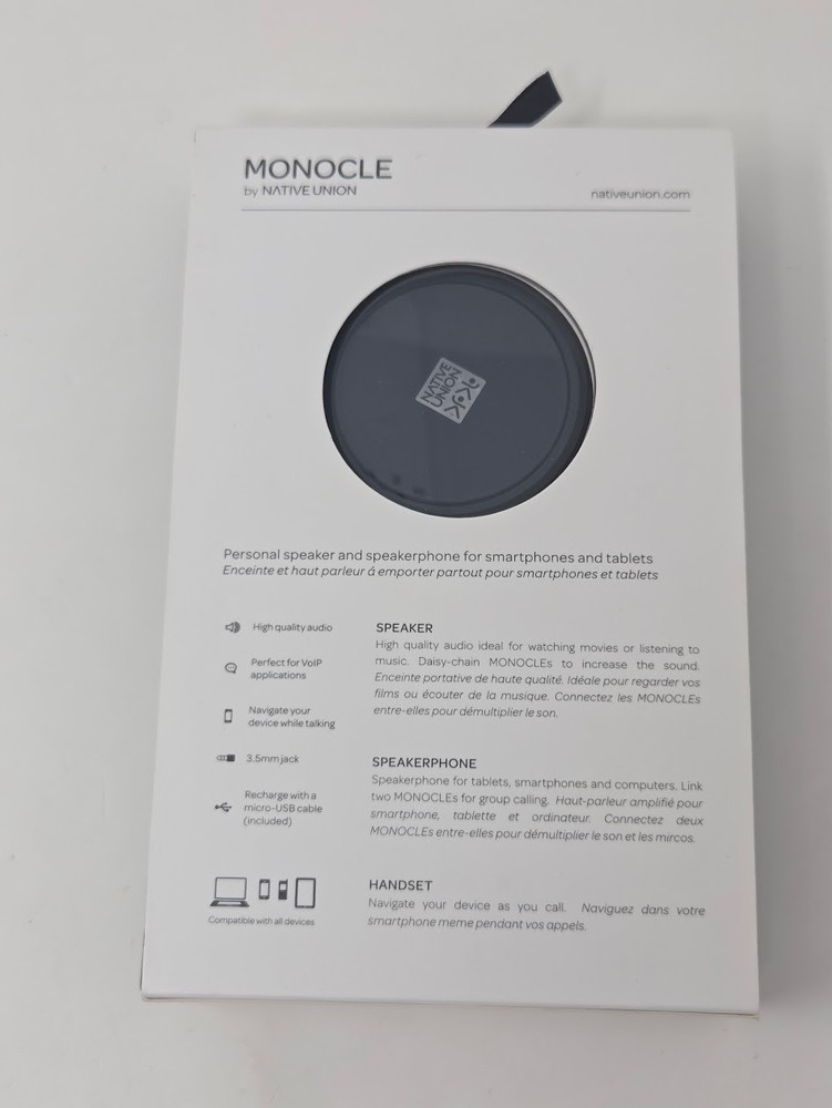 Native Union Monocle Black Personal Speaker & Speakerphone