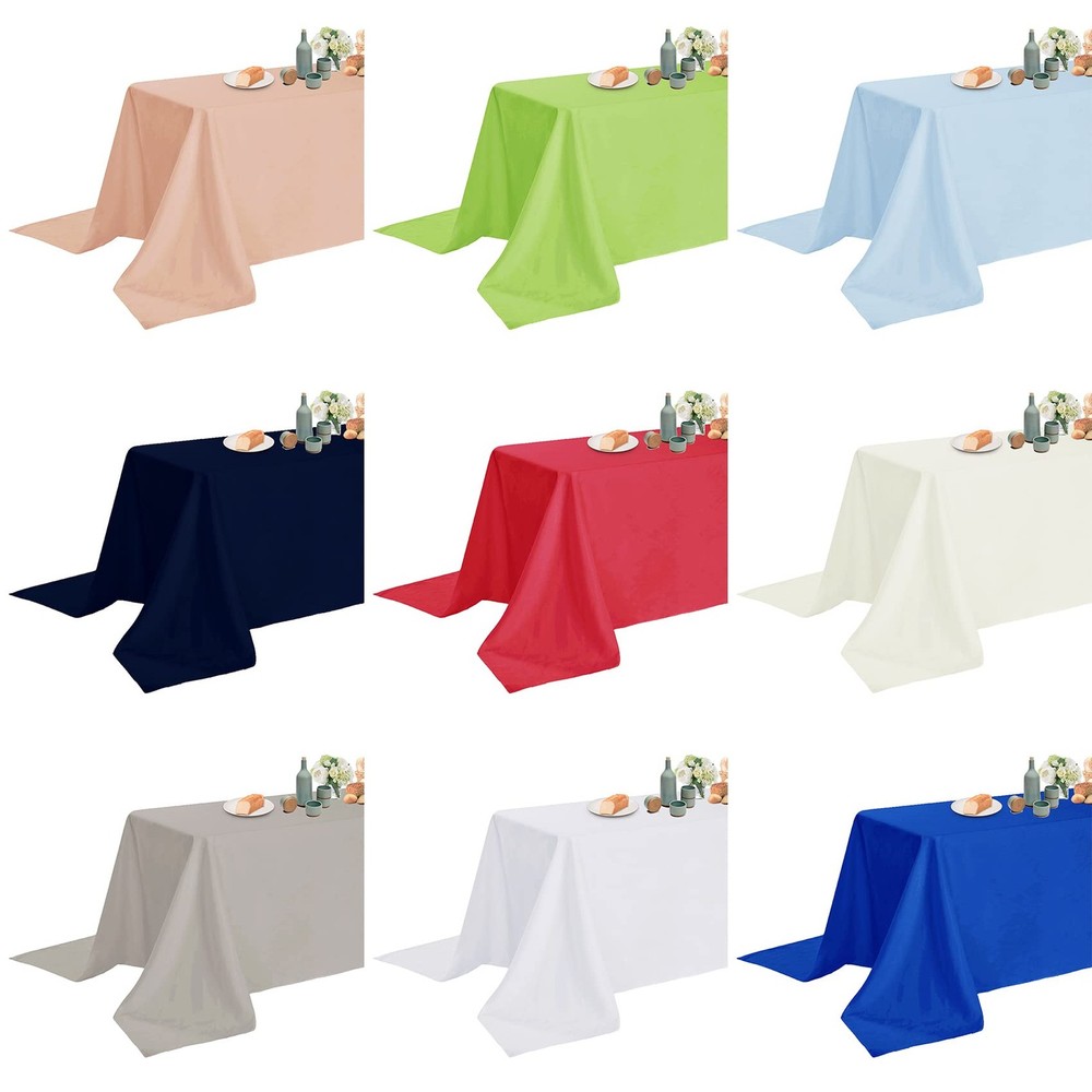Fokitut 2 Pack Waterproof Rectangle Tablecloth, 90x132''-2pack, Emerald