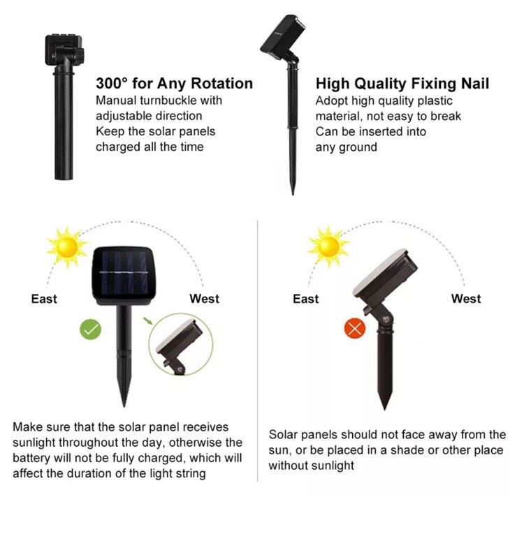 Solar Lantern LED Light String Waterproof Outdoor Garden Camping String Lighting