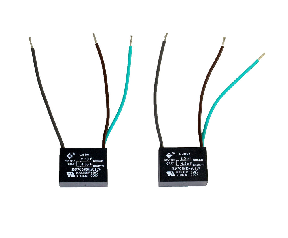 CEILING FAN CAPACITOR CBB61 2.5uf+4.5uf 3 Wire Quantity 2