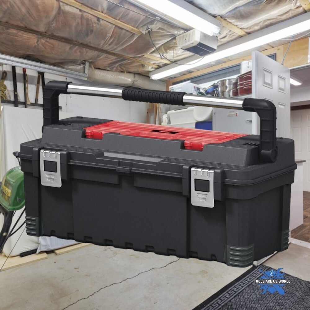 26" Portable Heavy Duty Latching Removable Organizer Garage Tool Box Storage NEW