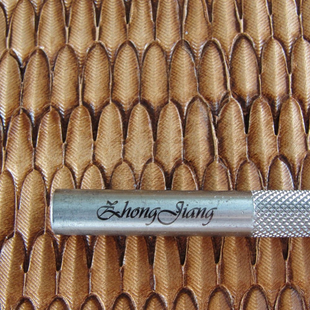 Feather Geometric Leather Stamp, Stainless Steel Leather Tool