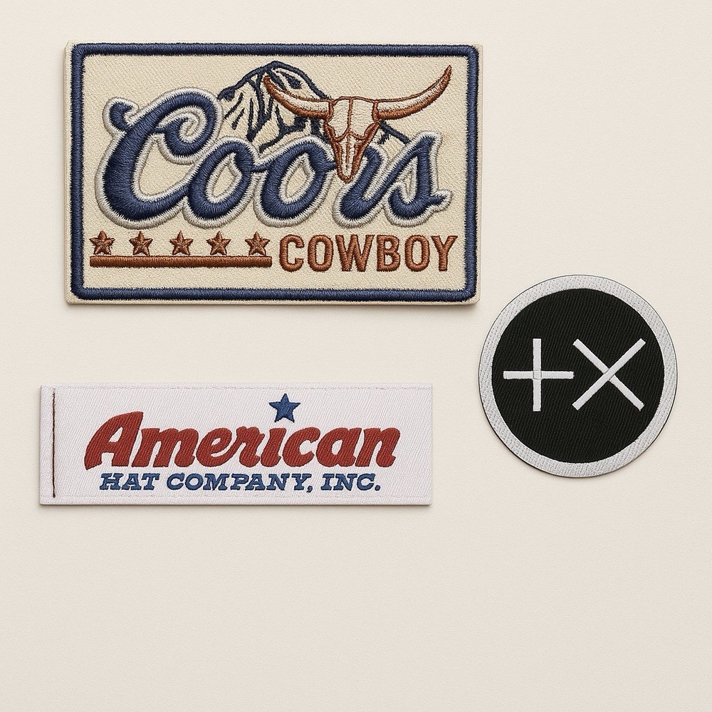 Coors Cowboy Patch + American Hat Company Patch + Positive Times Patch – 3 Pack