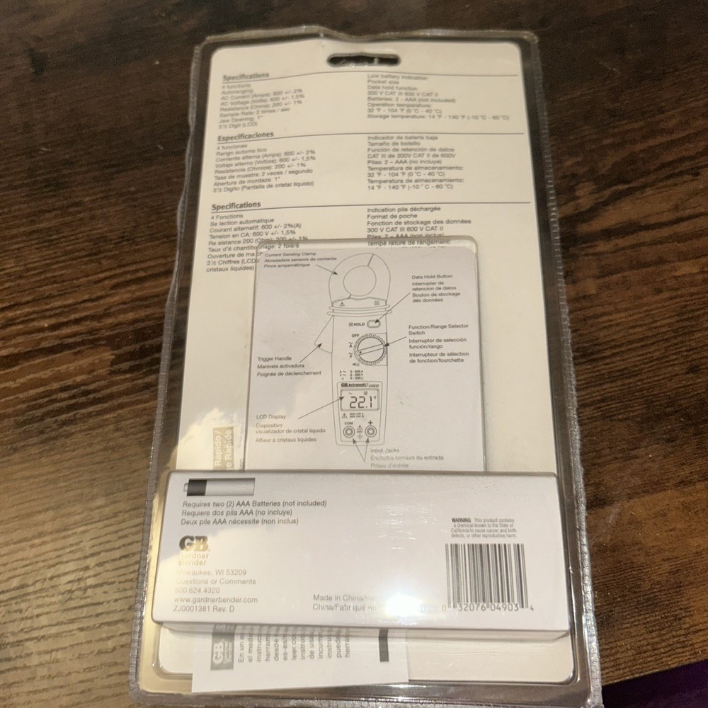 Gardner Bender GCM-221 Digital Clamp Meter - Professional-Grade Electrical Tool