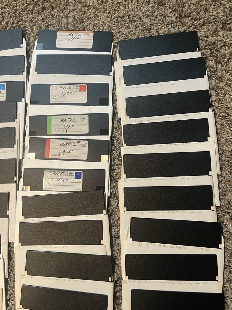 Atari Antic Magazine Diskette Lot Games Utilities 80+ Partially Tested