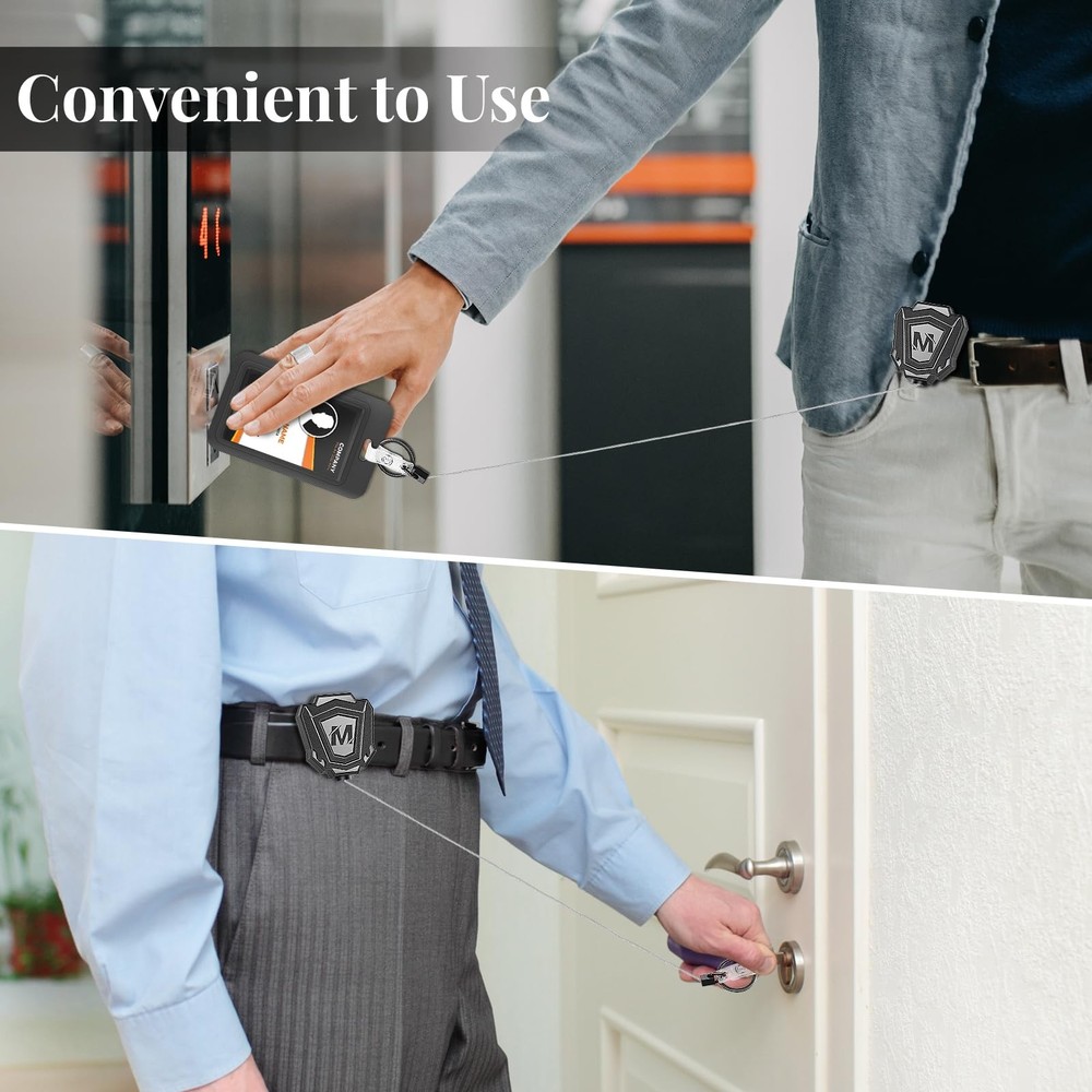 2 Pack Heavy Duty Retractable Keychain with Belt Clip Retractable ID
