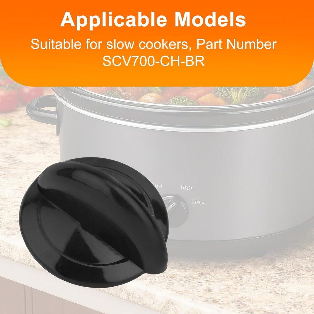 4Pcs Slow Cooker Knob Replacement for Crockpot SCV700-CH-BR, Adjustable Temperat