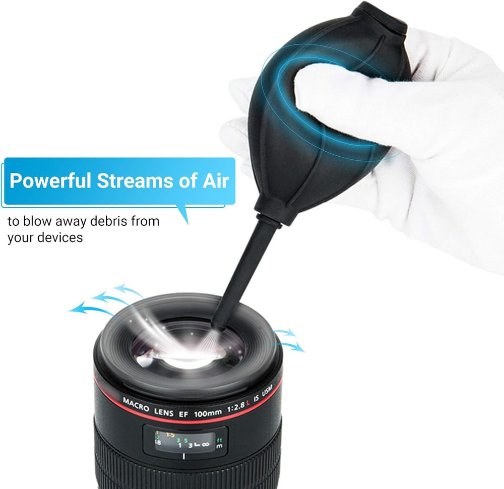 Soft Tip Silicone Super Air Blower Blaster Pump Dust Cleaner Include Micro Fiber