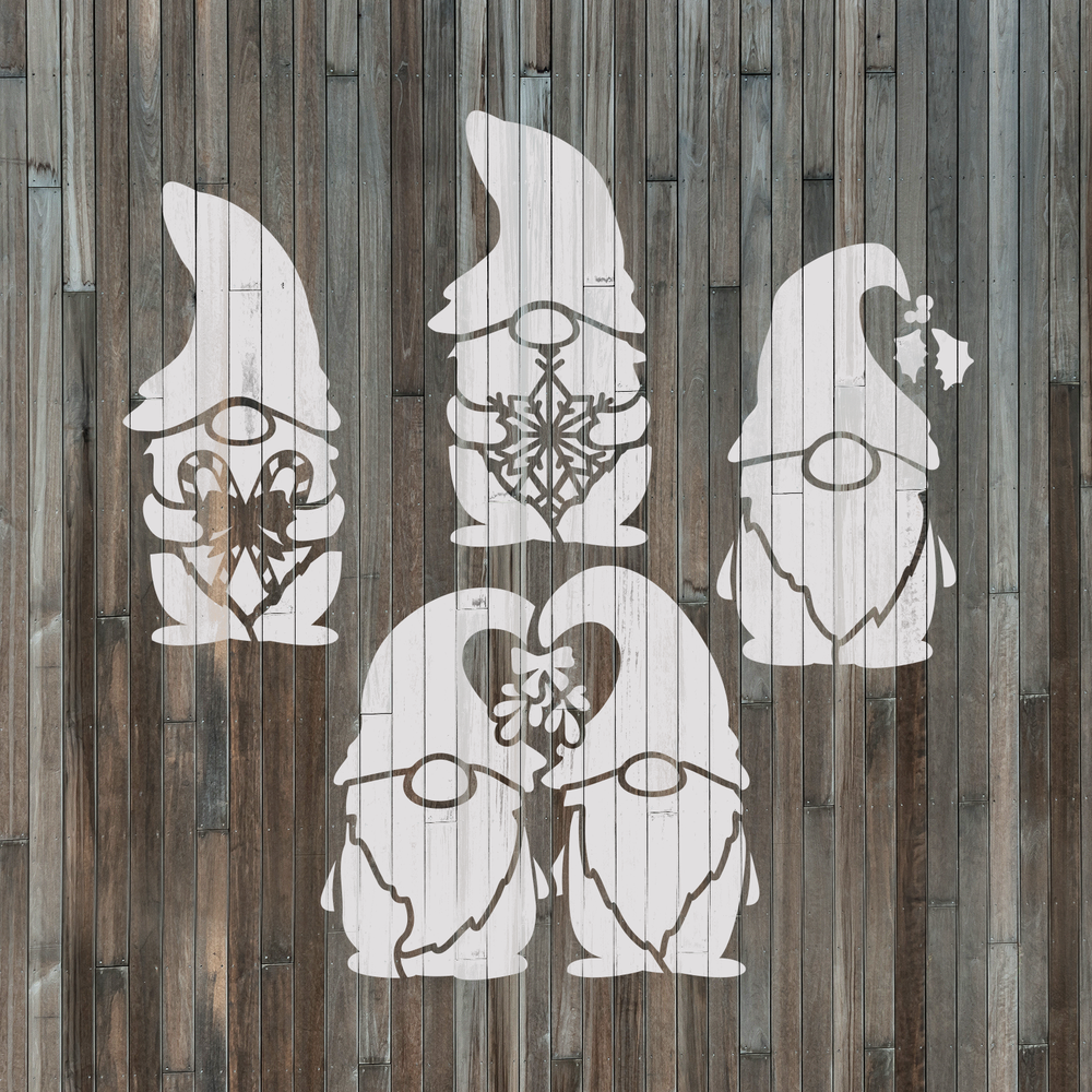 Christmas Gnomes Stencil - Reusable Stencils for DIY Projects