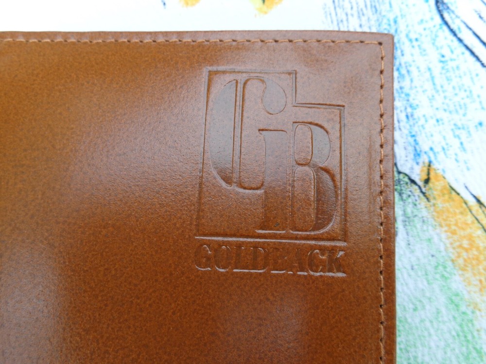 Custom Brown Leather GoldBack Wallet