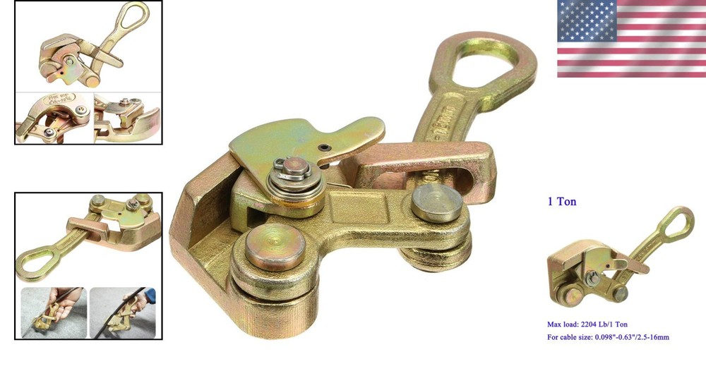 Durable Copper Cable Gripper for Heavy Loads - 2204 Lbs Pulling Capacity