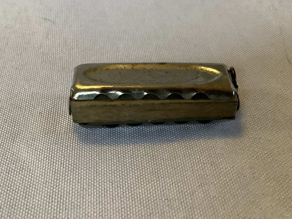 Vintage Memory Harmonica Pendant Marked Germany Wood Silver