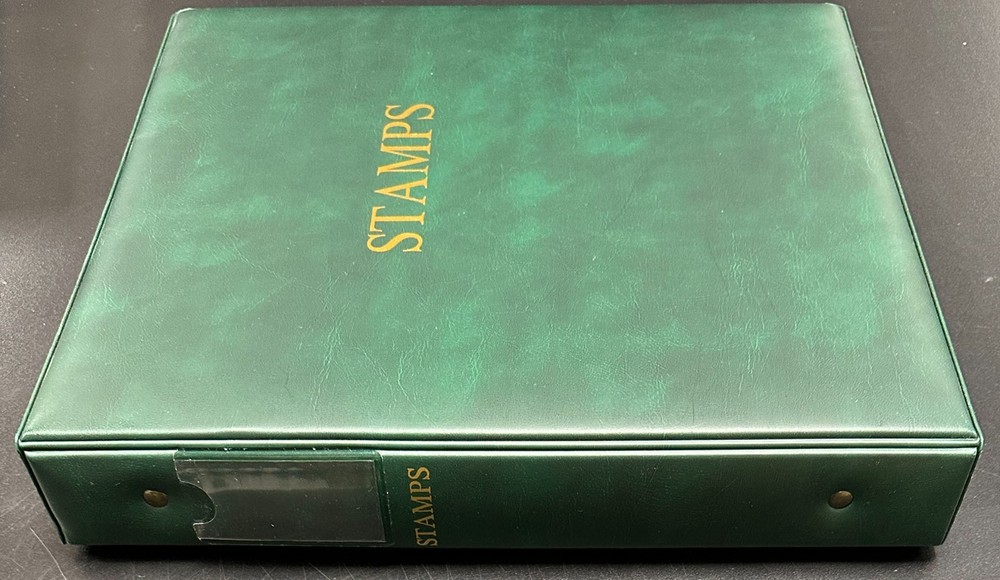 Vintage Green Padded 22 Ring 2" Stamp Binder - Lot of 2, Empty