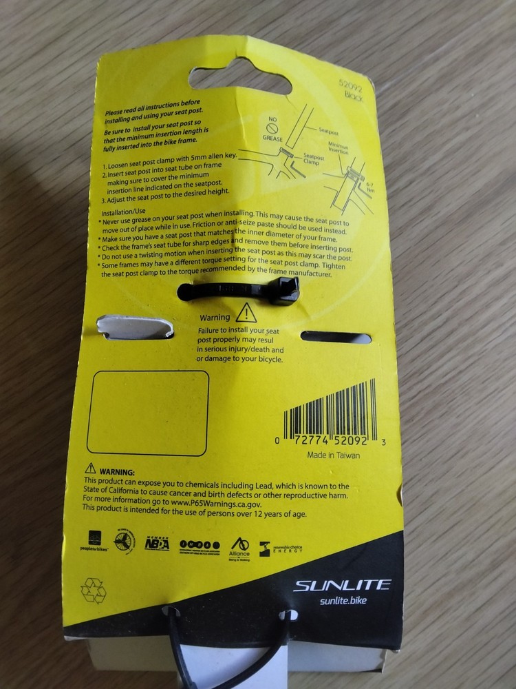 Sunlite seat post 27.2 mm