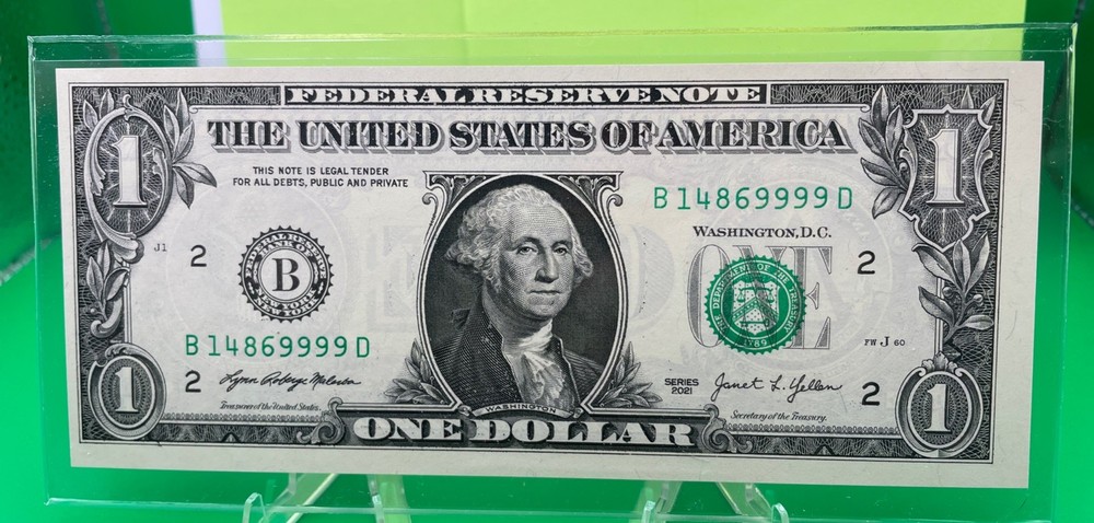 ROLLOVER PAIR /WET INK TRANSFER ERROR “UNC”Fancy Serial Numbers Two $1 BILLS
