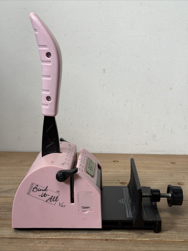 Zutter Bind It All V2.0 Pink Scrapbooking Spiral Binding Machine Used