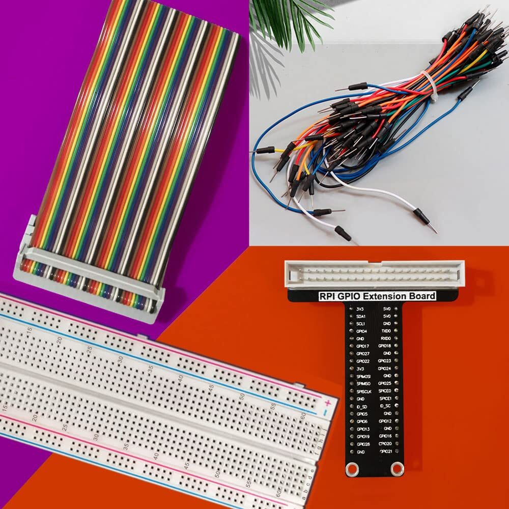 Raspberry Pi GPIO Breakout T-Type Board 830 Points Breadboard 65 Jumper Cables