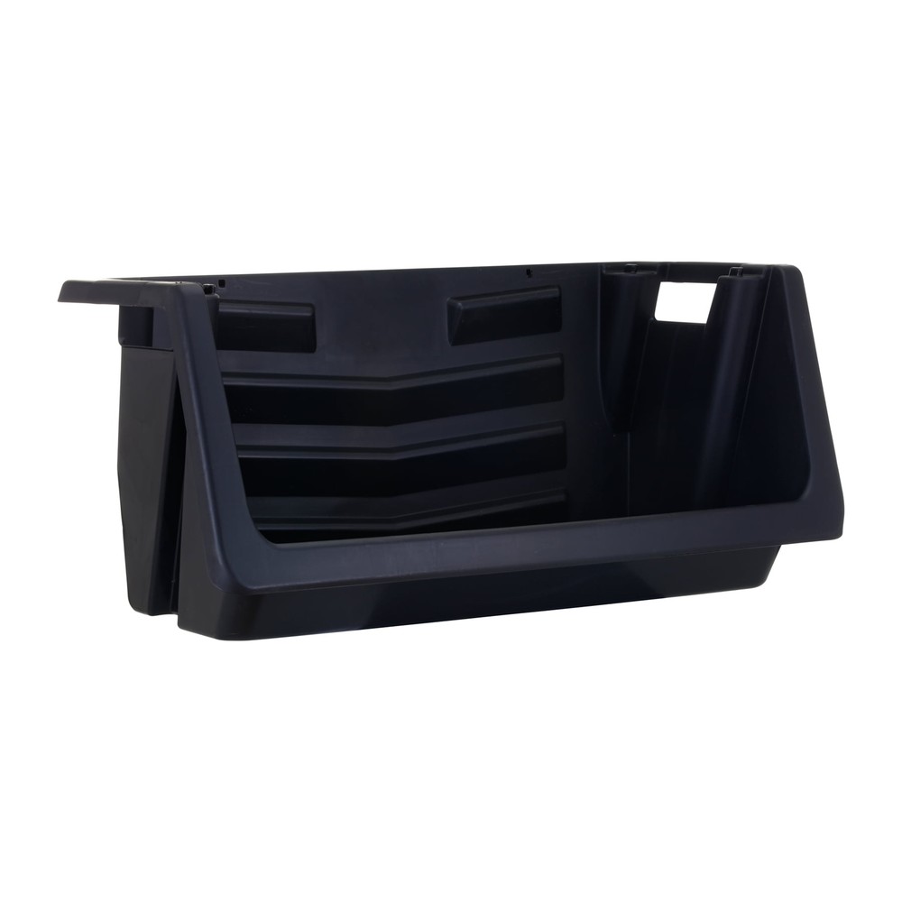 Heavy Duty Nesting Plastic Stack Bin, Black