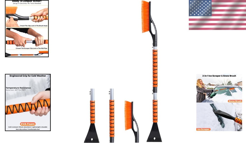 Telescopic Ice Scraper for Car Windshield