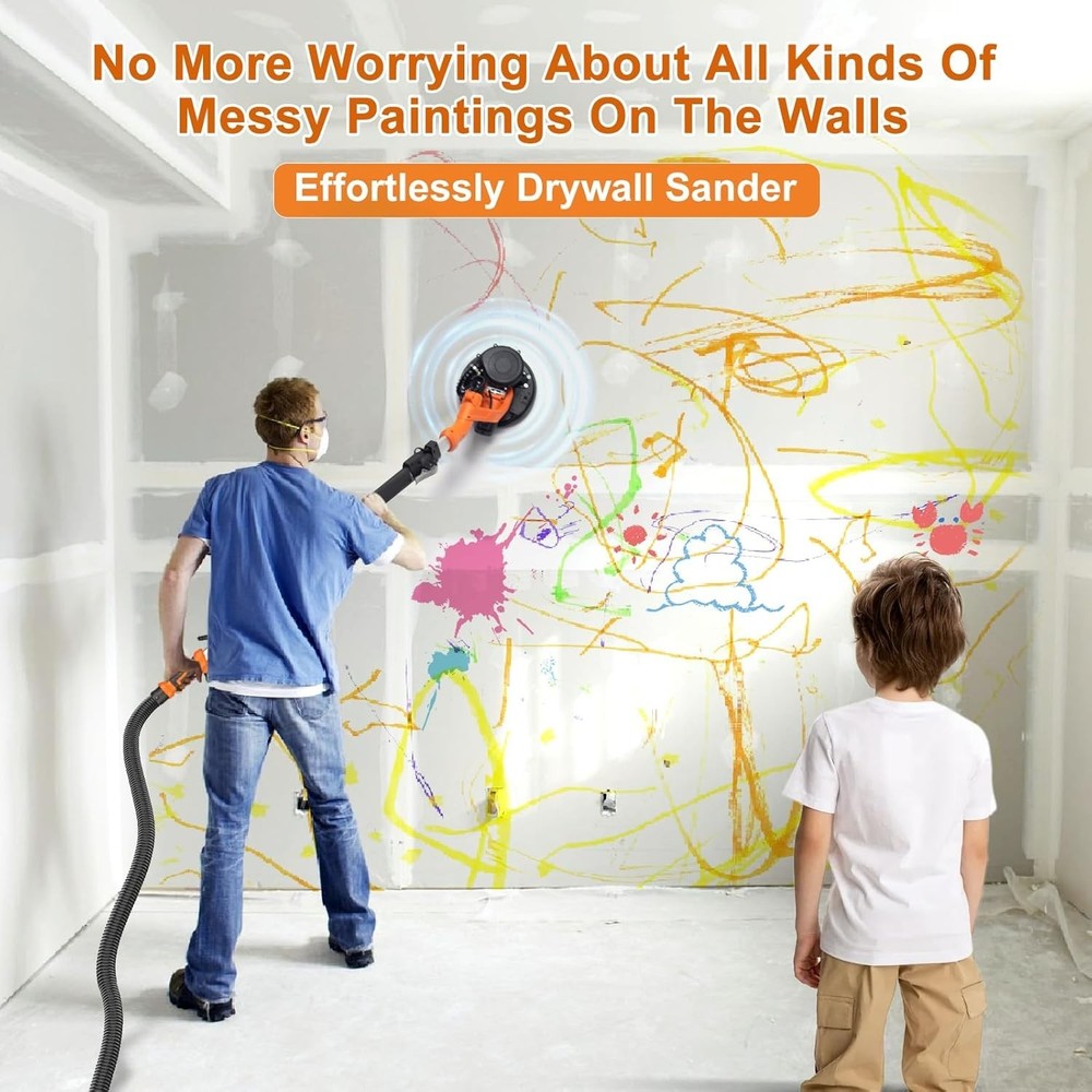 Professional Drywall Sander with Extendable Handle and Efficient Dust Collection