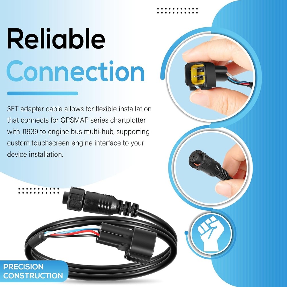 010-12770-00 Adapter Cable for Garmin GPSMAP Chartplotters with J1939 3FT