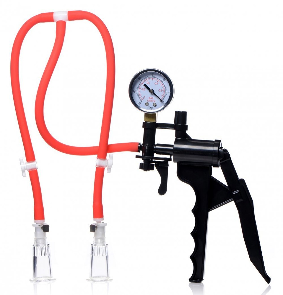 Master Series Nipple Pump Suction Stimulation Increase Size and Sensitivity Red