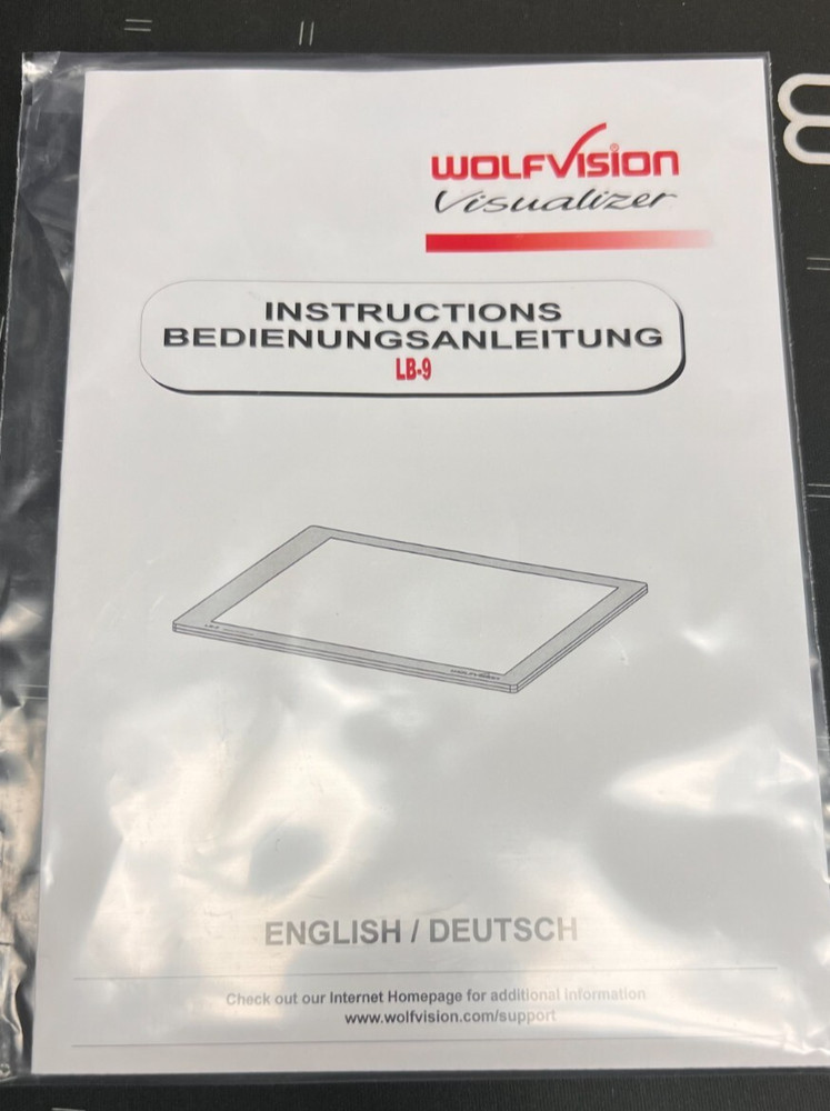 WolfVision Visualizer LightBox LB-9 With Original Packaging/Box!