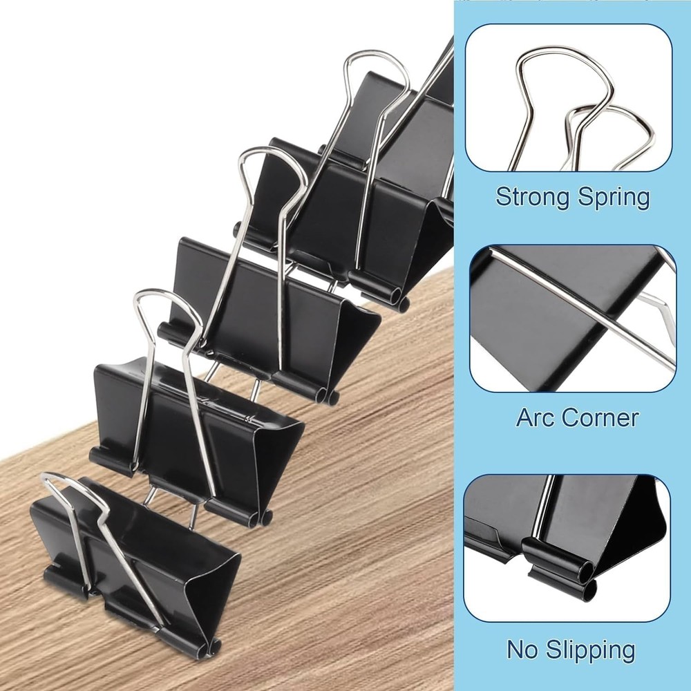 Versatile 2 Inch Extra Large Binder Clips - 10 Pcs for Secure Document Handling