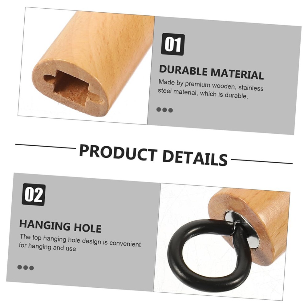 Wok Handle - Universal Wooden Cookware Handle - Beech & Iron