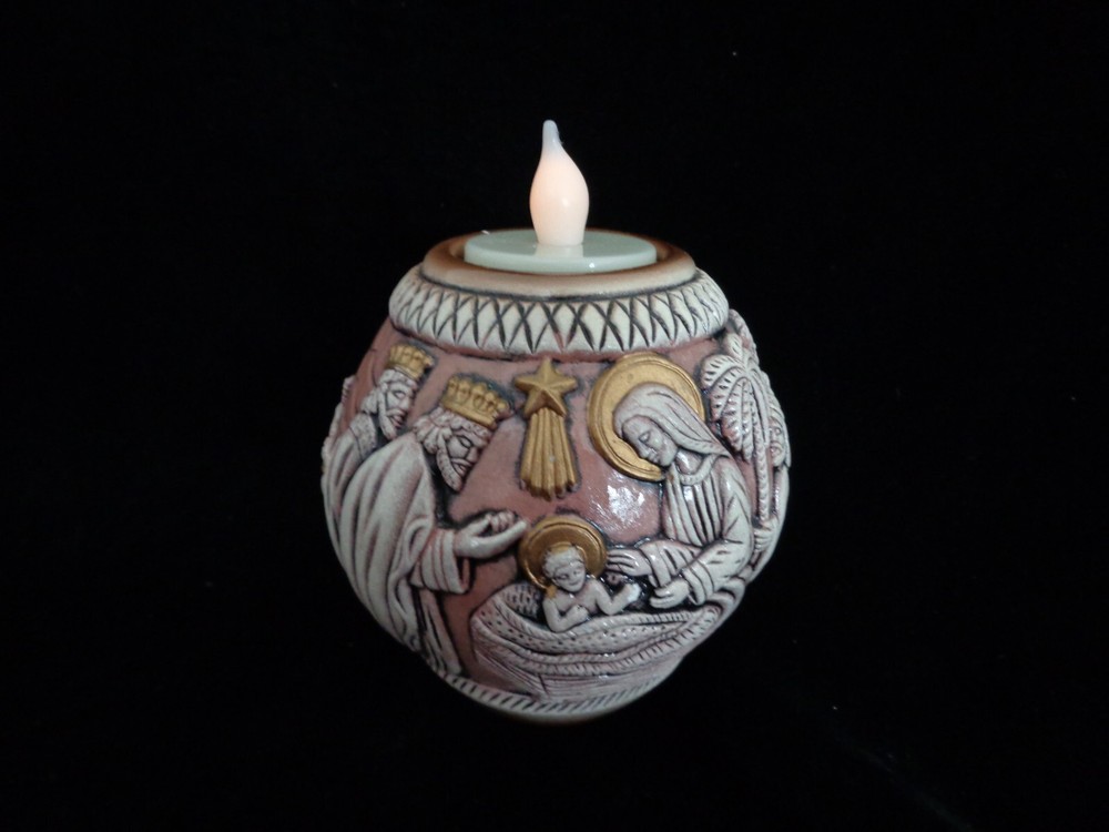 Nativity Tea Light Votive Candle Holder