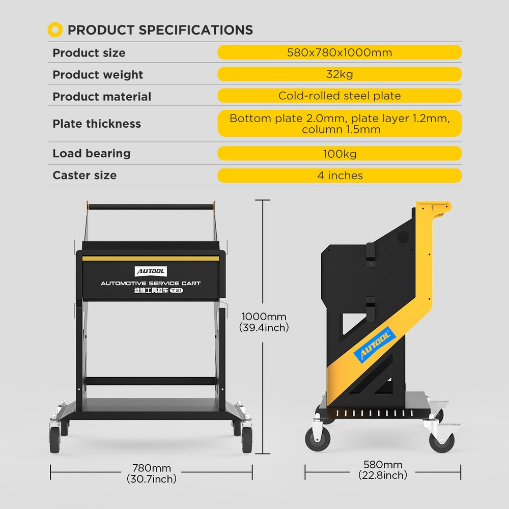 Rolling Tool Cart Mechanic Storage For Fuel Injector Cleaning & Testing Machine