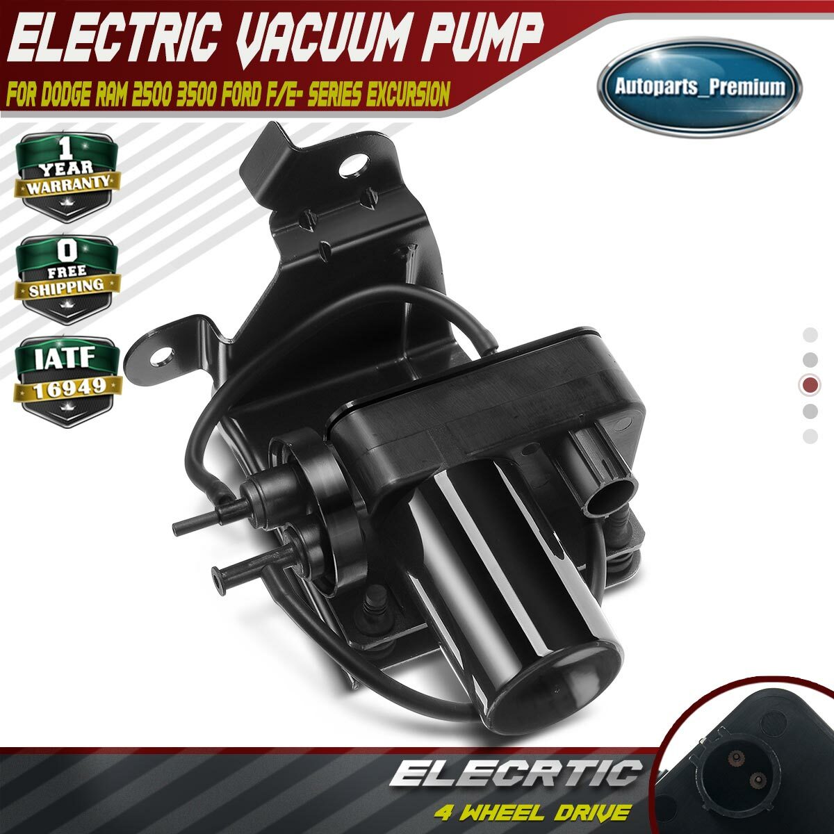 Electric Vacuum Pump for Ford F-250 F-350 F-450 Super Duty Dodge Ram 2500 3500