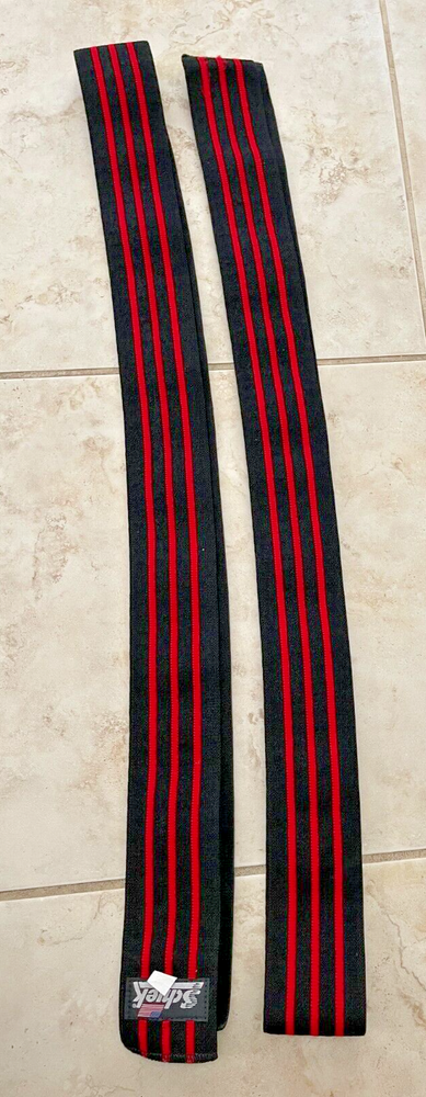 Schiek Red & Black Knee Wraps - 78" Length x 3" Model 1178B