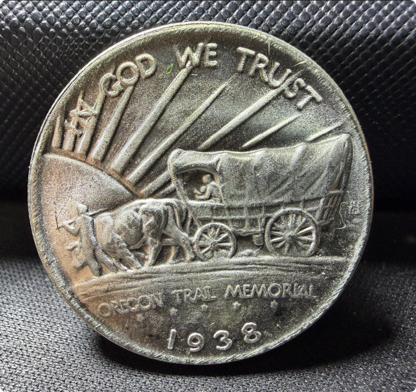 1938 S Oregon Trail Commemorative Silver Half Uncirculated Dollar 50C