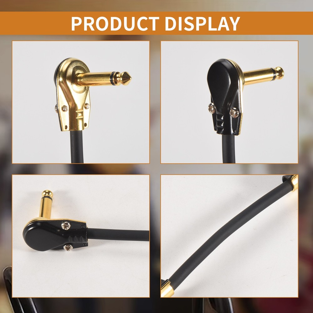 Guitar Patch Cable Pedal Patch Cords 1/4-Inch Right Angle Low Profile5407