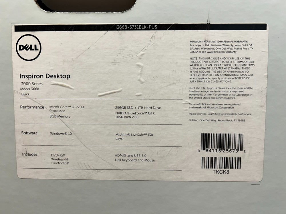 Dell Inspiron Intel Core i7-7700 Desktop PC 3668 WIN 10