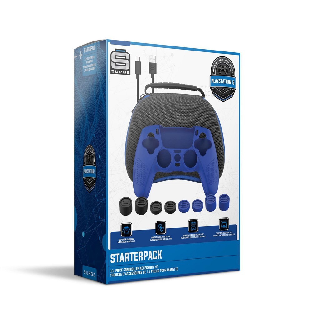 SURGE GAMING [ Starter Pack ] 11-Piece Complete Controller Accessory Kit (PS5)