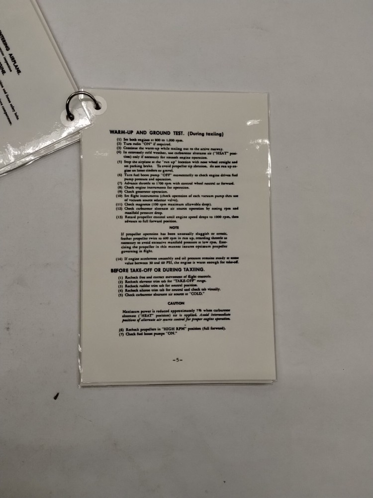 Cessna 310 Checklist (Laminated)-Copy